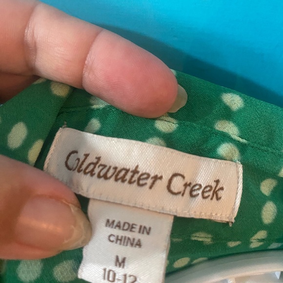 Vibrant Polka Dot Button Up Shirt- Green White Office Casual - Hidden Buttons - Picture 4 of 11